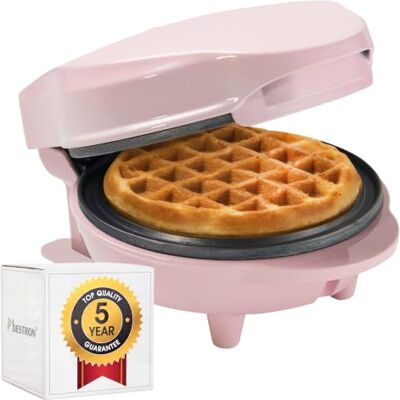 Bestron Mini-Waffeleisen für klassische Waffeln, kleiner Waffelmaker mit Antihaftbeschichtung, für Kindergeburtstage, Familienfeiern, Ostern oder Weihnachten, Retro Design, 550 Watt, Farbe: Rosa Bestron Mini-Waffeleisen für klassische Waffeln, kleiner Waffelmaker mit Antihaftbeschichtung, für Kindergeburtstage, Familienfeiern, Ostern oder Weihnachten, Retro Design, 550 Watt, Farbe: Rosa