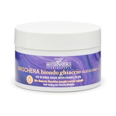 Maternatura , Haartönende Eisblond-Maske mit Kamelienöl, Bio Haarpflege-Routine, Made in Italy 200 ml Maternatura , Haartönende Eisblond-Maske mit Kamelienöl, Bio Haarpflege-Routine, Made in Italy 200 ml