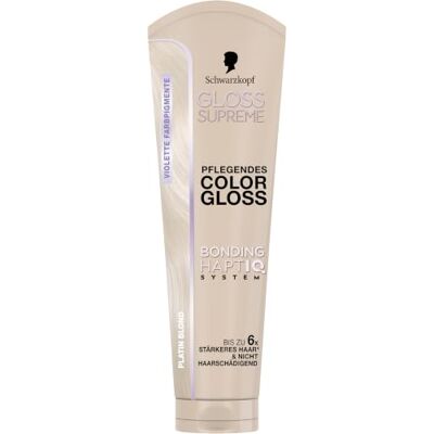 Gloss Supreme Schwarzkopf , Pflegendes Color Gloss Platin Blond (145 ml), intensives Glossing und Tiefenpflege mit 3x Bonding HaptIQ System, Haar Glossing hält bis zu 8 Haarwäschen Gloss Supreme Schwarzkopf , Pflegendes Color Gloss Platin Blond (145 ml), intensives Glossing und Tiefenpflege mit 3x Bonding HaptIQ System, Haar Glossing hält bis zu 8 Haarwäschen