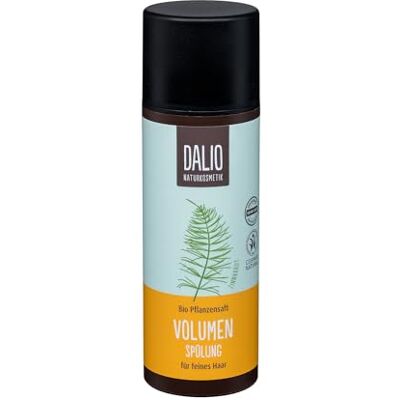 Dalio Volumen Spülung – verleiht Volumen, gute Kämmbarkeit, Glanz und Geschmeidigkeit, mit Zinnkraut, Bio Bier und Reisprotein, zertifizierte vegane Naturkosmetik, 150 ml Dalio Volumen Spülung – verleiht Volumen, gute Kämmbarkeit, Glanz und Geschmeidigkeit, mit Zinnkraut, Bio Bier und Reisprotein, zertifizierte vegane Naturkosmetik, 150 ml