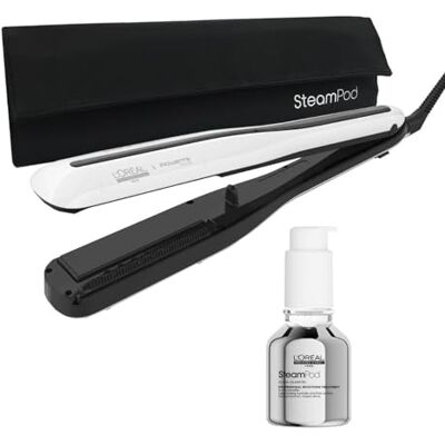 L'Oréal Professionnel Paris L'Oréal Professionnel Pflegeset mit SteamPod 3, All-in-One-Dampfstyler mit Case und SteamPod Glättungskonzentrat (50 ml) für Schutz vor Hitze bis 230°C und hoher Luftfeuchtigkeit, Für alle Haartypen L'Oréal Professionnel Paris L'Oréal Professionnel Pflegeset mit SteamPod 3, All-in-One-Dampfstyler mit Case und SteamPod Glättungskonzentrat (50 ml) für Schutz vor Hitze bis 230°C und hoher Luftfeuchtigkeit, Für alle Haartypen