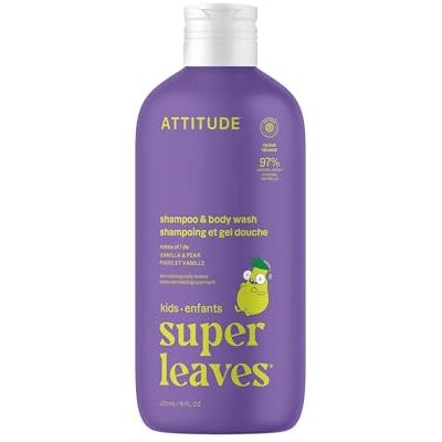 ATTITUDE Shampoo and Body Wash for Kids, EWG Verified Hair and Body Cleanser, Dermatologically Tested Soap, Plant and Mineral Based Bath Products, Vegan, Vanilla and Pear, 473 mL ATTITUDE Shampoo and Body Wash for Kids, EWG Verified Hair and Body Cleanser, Dermatologically Tested Soap, Plant and Mineral Based Bath Products, Vegan, Vanilla and Pear, 473 mL