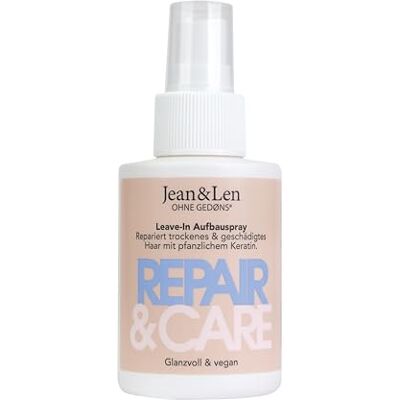 Jean & Len Leave-In Aufbauspray, 100 ml Pflegt geschädigtes Haar, mit Phyto-Keratin Bausteinen & pflanzlichen Proteinen, ohne Parabene & Silikone Jean & Len Leave-In Aufbauspray, 100 ml Pflegt geschädigtes Haar, mit Phyto-Keratin Bausteinen & pflanzlichen Proteinen, ohne Parabene & Silikone