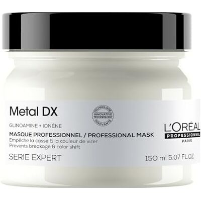 L'Oréal Professionnel Paris L'Oréal Professionnel Haarmaske für alle Haartypen, Anti-Haarbruch, Feuchtigkeit. Geschmeidigkeit & Glanz, kraftvolles Haar, frischer Duft, mit Glicoamin, Serie Expert, Metal DX Maske, 150ml L'Oréal Professionnel Paris L'Oréal Professionnel Haarmaske für alle Haartypen, Anti-Haarbruch, Feuchtigkeit. Geschmeidigkeit & Glanz, kraftvolles Haar, frischer Duft, mit Glicoamin, Serie Expert, Metal DX Maske, 150ml