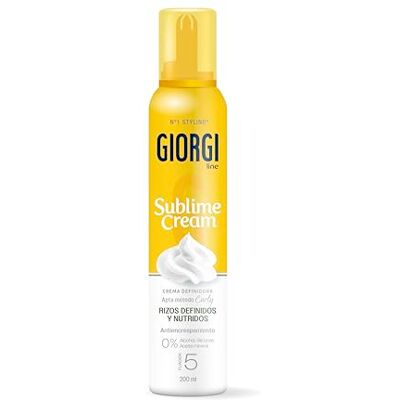 Giorgi Line Sublime Cream, Cremeschaum für definierte Locken, feuchtigkeitsspendend und elastisch, ohne Frizz, fettet nicht, konzentrierte Formel, 0% Alkohol, 0% Silikon, Halt 5-200 ml Giorgi Line Sublime Cream, Cremeschaum für definierte Locken, feuchtigkeitsspendend und elastisch, ohne Frizz, fettet nicht, konzentrierte Formel, 0% Alkohol, 0% Silikon, Halt 5-200 ml