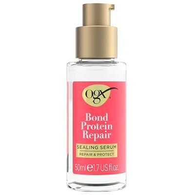 OGX Bond Protein Repair Repair, Serum für trockenes und geschädigtes Haar mit Bond Repair Complex, Hair Serum gegen Frizz und Stärkung der Haare für ein glatteres und stärkeres Haar, 50 ml OGX Bond Protein Repair Repair, Serum für trockenes und geschädigtes Haar mit Bond Repair Complex, Hair Serum gegen Frizz und Stärkung der Haare für ein glatteres und stärkeres Haar, 50 ml