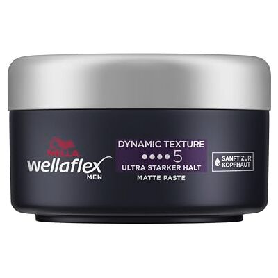 Wellaflex Men Dynamic Texture Matte Paste Matte Styling Paste Ultra starker Halt Mattes Finish Dermatologisch getestet 75ml Wellaflex Men Dynamic Texture Matte Paste Matte Styling Paste Ultra starker Halt Mattes Finish Dermatologisch getestet 75ml