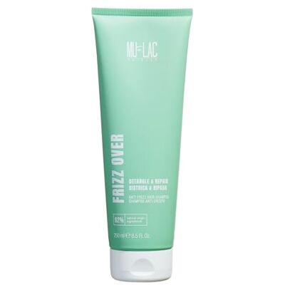 Mulac FRIZZ OVER Anti-Frizz Shampoo, mit Tensiden pflanzlichen Ursprungs, Kokosmilch und Avocado, für geschädigtes und krauses Haar, vegane Formel, 250ml Mulac FRIZZ OVER Anti-Frizz Shampoo, mit Tensiden pflanzlichen Ursprungs, Kokosmilch und Avocado, für geschädigtes und krauses Haar, vegane Formel, 250ml