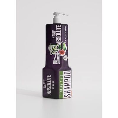 NANO ABSOLUTE 7 Olive 1 Fig Shampoo 1L – Olivenöl & Feigenextrakt – feuchtigkeitsspendend & reparierend – für trockenes, strapaziertes & glanzloses Haar – mit Pumpe – Salonqualität NANO ABSOLUTE 7 Olive 1 Fig Shampoo 1L – Olivenöl & Feigenextrakt – feuchtigkeitsspendend & reparierend – für trockenes, strapaziertes & glanzloses Haar – mit Pumpe – Salonqualität