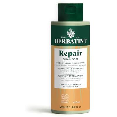 Herbatint Repair Bio-Shampoo Reparierendes – 260 ml Für Strapaziertes und Geschädigtes Haar, 98% Inhaltsstoffe natürlichen Ursprungs, Mit Oliven, Moringa, Aloe Vera, Ecocert-zertifiziert, Vegan Herbatint Repair Bio-Shampoo Reparierendes – 260 ml Für Strapaziertes und Geschädigtes Haar, 98% Inhaltsstoffe natürlichen Ursprungs, Mit Oliven, Moringa, Aloe Vera, Ecocert-zertifiziert, Vegan