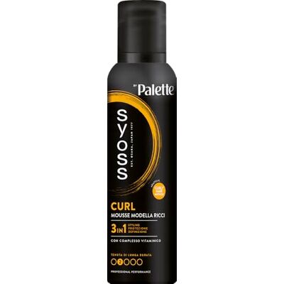 Syoss Curl Mousse Palette für Locken, 250 ml, 3-in-1 Schaum, für lockiges Haar, schützt und repariert, lockiges Haar mit Vitaminkomplex, geeignet für Curly Hair Methode Syoss Curl Mousse Palette für Locken, 250 ml, 3-in-1 Schaum, für lockiges Haar, schützt und repariert, lockiges Haar mit Vitaminkomplex, geeignet für Curly Hair Methode
