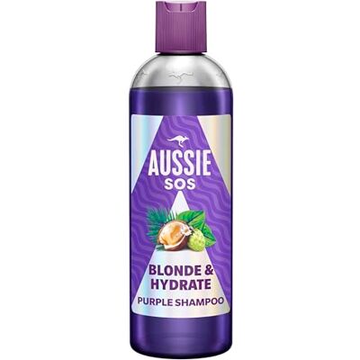 Aussie SOS Blonde und Hydrate Silbershampoo 500ml für Gebleichtes, Gesträhntes und Graues Haar, Neutralisiert Gelbliche Töne, Steigert Helligkeit, Weichheit und Glanz Aussie SOS Blonde und Hydrate Silbershampoo 500ml für Gebleichtes, Gesträhntes und Graues Haar, Neutralisiert Gelbliche Töne, Steigert Helligkeit, Weichheit und Glanz