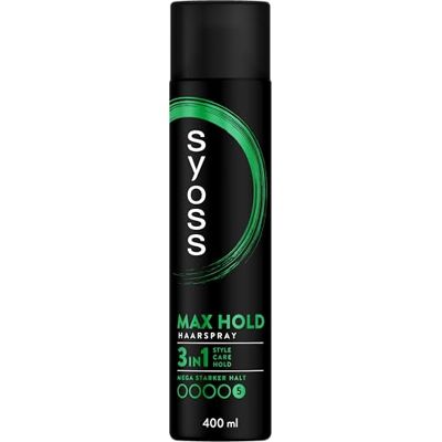 Syoss Haarspray Max Hold Haltegrad 5 (400 ml), Haarspray mit mega starkem Halt für bis zu 48h Styling Kontrolle, Styling Spray schützt die Frisur vor Luftfeuchtigkeit Syoss Haarspray Max Hold Haltegrad 5 (400 ml), Haarspray mit mega starkem Halt für bis zu 48h Styling Kontrolle, Styling Spray schützt die Frisur vor Luftfeuchtigkeit