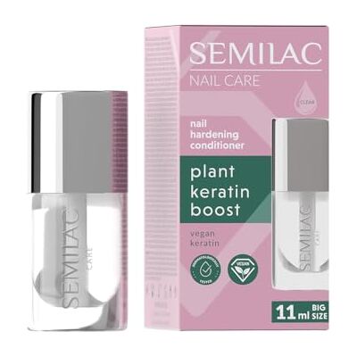 Semilac Plant Keratin Boost Nagelhärtender Conditioner 11 ml – Pflege & Base Coat für brüchige Nägel, mit veganem Keratin, stärkt & regeneriert Semilac Plant Keratin Boost Nagelhärtender Conditioner 11 ml – Pflege & Base Coat für brüchige Nägel, mit veganem Keratin, stärkt & regeneriert
