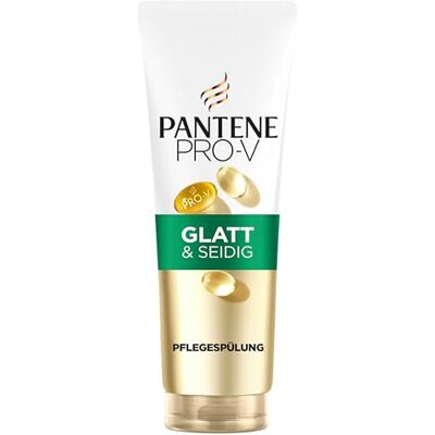 Pantene Pro-V Glatt & Seidig Pflegespülung 350ml für Krauses, Stumpfes Haar Tägliche Spülung, mit Pro-Vitamin B5 und Nährstoff-Formel, ohne Mineralöle und Farbstoffe, Active Nutri-Plex-Technologie Pantene Pro-V Glatt & Seidig Pflegespülung 350ml für Krauses, Stumpfes Haar Tägliche Spülung, mit Pro-Vitamin B5 und Nährstoff-Formel, ohne Mineralöle und Farbstoffe, Active Nutri-Plex-Technologie