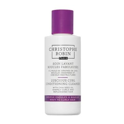 Christophe Robin Luscious Curl Conditioning Cleanser Chia Seed Oil 75ml Travel-size foaming cleanser for waves and curls that detangles and helps control frizz. Christophe Robin Luscious Curl Conditioning Cleanser Chia Seed Oil 75ml Travel-size foaming cleanser for waves and curls that detangles and helps control frizz.