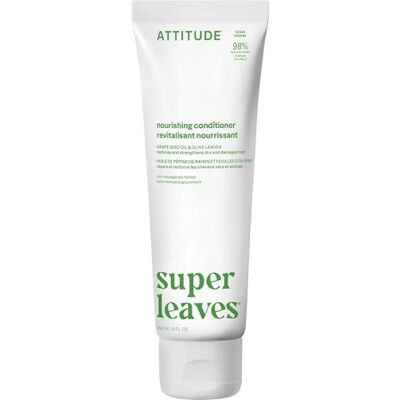 ATTITUDE Nourishing Hair Conditioner, For Dry and Damaged Hair, Naturally Derived Ingredients, Vegan Detangler, Dermatologically Tested, Grapeseed Oil and Olive Leaves, 240 mL ATTITUDE Nourishing Hair Conditioner, For Dry and Damaged Hair, Naturally Derived Ingredients, Vegan Detangler, Dermatologically Tested, Grapeseed Oil and Olive Leaves, 240 mL