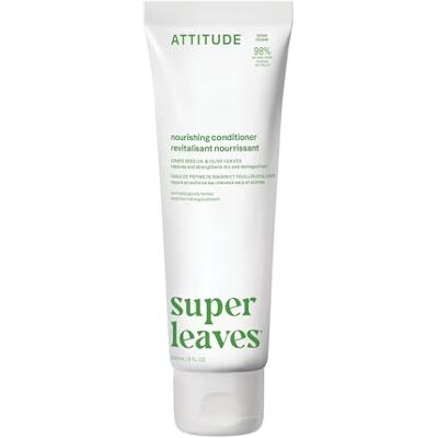ATTITUDE Nourishing Hair Conditioner, For Dry and Damaged Hair, Naturally Derived Ingredients, Vegan Detangler, Dermatologically Tested, Grapeseed Oil and Olive Leaves, 240 mL ATTITUDE Nourishing Hair Conditioner, For Dry and Damaged Hair, Naturally Derived Ingredients, Vegan Detangler, Dermatologically Tested, Grapeseed Oil and Olive Leaves, 240 mL