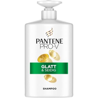 Pantene Pro-V Glatt & Seidig Shampoo 1000ml Pumpspender für Krauses Haar, Schützt die Haarbindungen, ohne Silikone, Mineralöle und Farbstoffe, Active Nutri-Plex-Technologie Pantene Pro-V Glatt & Seidig Shampoo 1000ml Pumpspender für Krauses Haar, Schützt die Haarbindungen, ohne Silikone, Mineralöle und Farbstoffe, Active Nutri-Plex-Technologie