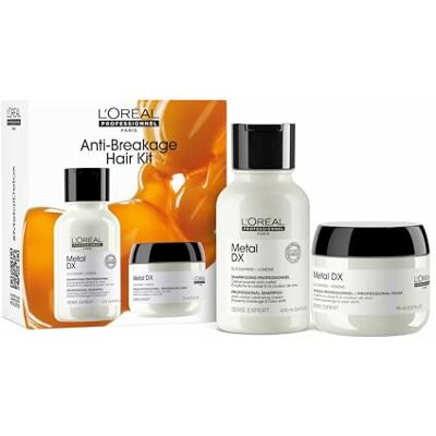 L'Oréal Professionnel Paris L'Oréal Professionnel Anti-Haarbruch-Pflegeset für alle Haartypen, Beugt Haarbruch vor, Anti-Frizz, Mit Glicoamin, Serie Expert, Metal DX Shampoo 100 ml & Maske 75 ml L'Oréal Professionnel Paris L'Oréal Professionnel Anti-Haarbruch-Pflegeset für alle Haartypen, Beugt Haarbruch vor, Anti-Frizz, Mit Glicoamin, Serie Expert, Metal DX Shampoo 100 ml & Maske 75 ml