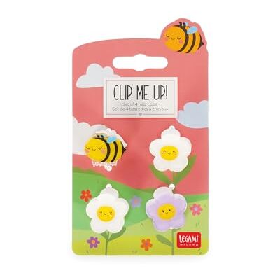 LEGAMI Set mit 4 Mini-Haarspangen Clip Me Up!, Bee-Motiv, Haarspangen zum Frisieren und Stylen, aus PS, Acryl, 2,5 x 2,5 x 1,5 cm LEGAMI Set mit 4 Mini-Haarspangen Clip Me Up!, Bee-Motiv, Haarspangen zum Frisieren und Stylen, aus PS, Acryl, 2,5 x 2,5 x 1,5 cm