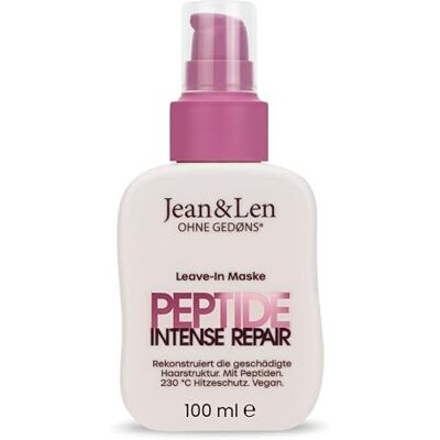 Jean & Len Leave-In Haarmaske Peptide Bond Repair, vegan, 100 ml für strapaziertes & geschädigtes Haar, rekonstruiert & repariert Haarschäden, glättet Haarstruktur, Hitzeschutz bis 230 °C Jean & Len Leave-In Haarmaske Peptide Bond Repair, vegan, 100 ml für strapaziertes & geschädigtes Haar, rekonstruiert & repariert Haarschäden, glättet Haarstruktur, Hitzeschutz bis 230 °C