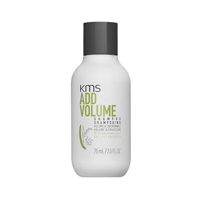 KMS ADDVOLUME Shampoo für feines bis mittelstarkes Haar, dem Volumen fehlt oder das dünn erscheint, mehr Fülle, stärkeres Haar, vegane Formulierung mit upgecyceltem Reis, ohne Silikone, 75ml KMS ADDVOLUME Shampoo für feines bis mittelstarkes Haar, dem Volumen fehlt oder das dünn erscheint, mehr Fülle, stärkeres Haar, vegane Formulierung mit upgecyceltem Reis, ohne Silikone, 75ml