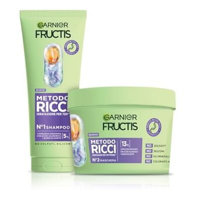 Garnier Fructis Feuchtigkeitsspendendes Shampoo und Maske, für alle Arten von Locken, definierte Locken, feuchtigkeitsspendend und weich, mit Hyaluronsäure und Sheabutter, lockige Methode, 200 ml + Garnier Fructis Feuchtigkeitsspendendes Shampoo und Maske, für alle Arten von Locken, definierte Locken, feuchtigkeitsspendend und weich, mit Hyaluronsäure und Sheabutter, lockige Methode, 200 ml +