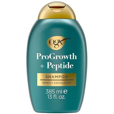 OGX ProGrowth + Peptide Klärendes Shampoo, 385 ml Haarwachstum & Kopfhaut-Peeling mit Mandelsäure & Peptiden, Sulfatfrei, Ideal für feines oder dünner werdendes Haar OGX ProGrowth + Peptide Klärendes Shampoo, 385 ml Haarwachstum & Kopfhaut-Peeling mit Mandelsäure & Peptiden, Sulfatfrei, Ideal für feines oder dünner werdendes Haar