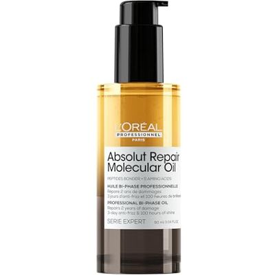 L'Oréal Professionnel Paris L'Oréal Professionnel Zwei-Phasen Haaröl, Repariert geschädigte Haartypen, Bis zu 100h Glanz, 3 Tage Frizz-Kontrolle, Hitzeschutz bis 230°C, Serie Expert, Absolut Repair Molecular Bi-Phase Oil, 90ml L'Oréal Professionnel Paris L'Oréal Professionnel Zwei-Phasen Haaröl, Repariert geschädigte Haartypen, Bis zu 100h Glanz, 3 Tage Frizz-Kontrolle, Hitzeschutz bis 230°C, Serie Expert, Absolut Repair Molecular Bi-Phase Oil, 90ml