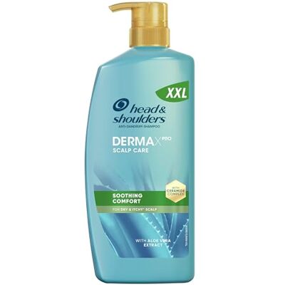 Head & Shoulders DermaXPro Beruhigendes Komfort Anti-Schuppen Shampoo 800ml mit Aloe Vera Extrakt und Ceramidkomplex. Beruhigt trockene, juckende Kopfhaut und hilft, die Hautbarriere zu stärken Head & Shoulders DermaXPro Beruhigendes Komfort Anti-Schuppen Shampoo 800ml mit Aloe Vera Extrakt und Ceramidkomplex. Beruhigt trockene, juckende Kopfhaut und hilft, die Hautbarriere zu stärken