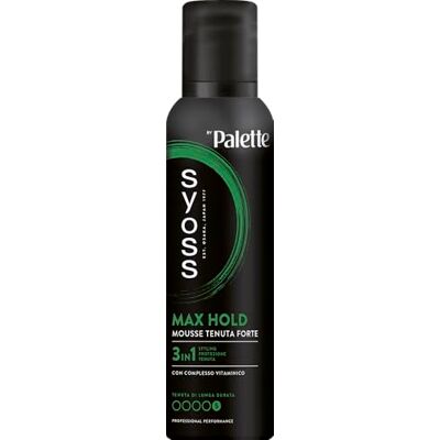 Syoss Max Hold Mousse Palette, starker Halt, 250 ml, 3-in-1-Schaum, lockig, schützt und repariert, lockiges Haar mit Vitaminkomplex, geeignet für Curly Hair Methode Syoss Max Hold Mousse Palette, starker Halt, 250 ml, 3-in-1-Schaum, lockig, schützt und repariert, lockiges Haar mit Vitaminkomplex, geeignet für Curly Hair Methode