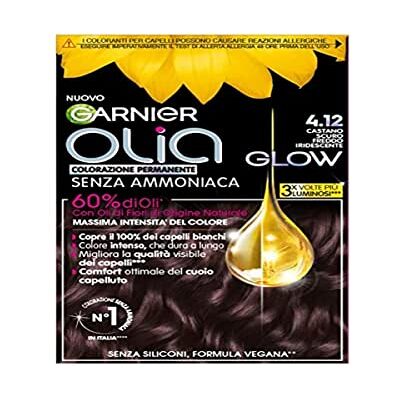 Garnier Olia Glow Permanente Coloration ohne Ammoniak, deckt 100% weißes Haar ab, mit natürlichen Blütenölen natürlichen Ursprungs, vegane Formel, kaltes, dunkelbraunes Schillerndes Garnier Olia Glow Permanente Coloration ohne Ammoniak, deckt 100% weißes Haar ab, mit natürlichen Blütenölen natürlichen Ursprungs, vegane Formel, kaltes, dunkelbraunes Schillerndes