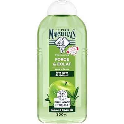 Le Petit Marseillais Le Pe Marseillais Bio Force & Shine Apfel & Olivier Shampoo (300 ml) silikonfreies Shampoo für normales Haar 98% natürlichen Ursprungs für optimalen Glanz Le Petit Marseillais Le Pe Marseillais Bio Force & Shine Apfel & Olivier Shampoo (300 ml) silikonfreies Shampoo für normales Haar 98% natürlichen Ursprungs für optimalen Glanz