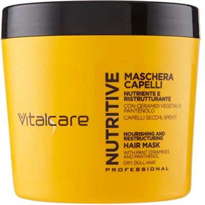Vitalcare Nutritive – Nährende und restrukturierende Haarmaske, Behandlung für trockenes und stumpfes Haar, mit pflanzlichen Ceramiden und Panthenol, 500 ml Vitalcare Nutritive – Nährende und restrukturierende Haarmaske, Behandlung für trockenes und stumpfes Haar, mit pflanzlichen Ceramiden und Panthenol, 500 ml
