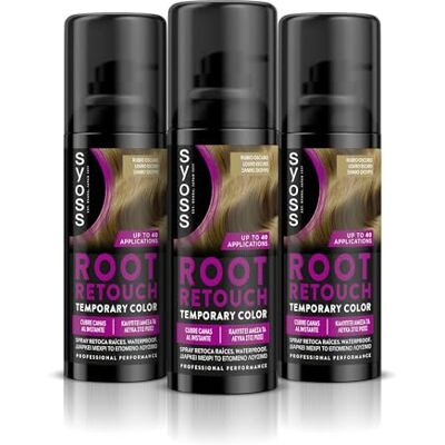 Syoss Root Retouch Wiederherstellungsspray für temporäre Wurzeln, dunkelblond (1 x 120 ml), sofortige Abdeckung für graues Haar, temporäre Haarfarbe für graues Haar, 3 Stück Syoss Root Retouch Wiederherstellungsspray für temporäre Wurzeln, dunkelblond (1 x 120 ml), sofortige Abdeckung für graues Haar, temporäre Haarfarbe für graues Haar, 3 Stück