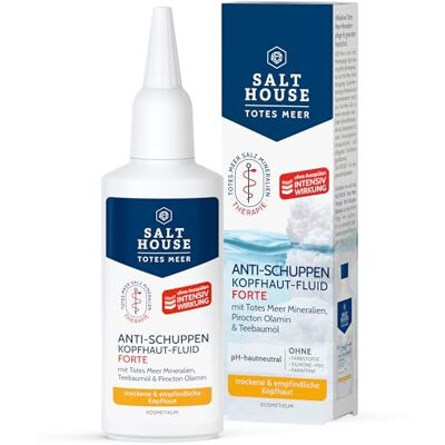 Salthouse Totes Meer Therapie Anti-Schuppen Kopfhaut-Fluid Forte, Leave-on-Pflege ohne Ausspülen, mit Teebaumöl, für schuppenanfällige Kopfhaut, vegan 75ml Salthouse Totes Meer Therapie Anti-Schuppen Kopfhaut-Fluid Forte, Leave-on-Pflege ohne Ausspülen, mit Teebaumöl, für schuppenanfällige Kopfhaut, vegan 75ml