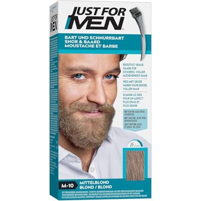 Just for men Bart Und Schnurrbart, Mittelblond (M10) Bartfarbe, Bart Tönung für Männer, einfache Anwendung, eliminiert Graue Haare für ein volleres, natürliches Aussehen Just for men Bart Und Schnurrbart, Mittelblond (M10) Bartfarbe, Bart Tönung für Männer, einfache Anwendung, eliminiert Graue Haare für ein volleres, natürliches Aussehen