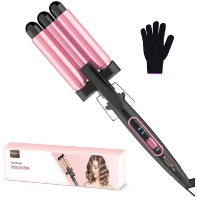 BESTOPE MIX Welleneisen für Haare 3 Fässer Welleisen 22mm, Lockenstab Welleneisen 150°C/210°C, Mermaid Hair Waver Schnell Aufheizen für Lange, Kurze Haare BESTOPE MIX Welleneisen für Haare 3 Fässer Welleisen 22mm, Lockenstab Welleneisen 150°C/210°C, Mermaid Hair Waver Schnell Aufheizen für Lange, Kurze Haare