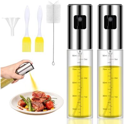 Woobroo Öl-Spray für Küche, 2 Stück, 100 ml, Ölspray, Ölspray, Küche, Lebensmittel, für Fritteuse, tropffrei, geeignet für Grill und Grillen Woobroo Öl-Spray für Küche, 2 Stück, 100 ml, Ölspray, Ölspray, Küche, Lebensmittel, für Fritteuse, tropffrei, geeignet für Grill und Grillen
