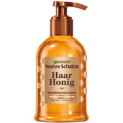 Garnier Wahre Schätze Haarserum für splissiges oder brüchiges Haar, Reparierendes Serum mit Akazienhonig für mehr Glanz und Geschmeidigkeit, Hitzeschutz bis zu 230°C, Honig Schätze, 1 x 115 ml Garnier Wahre Schätze Haarserum für splissiges oder brüchiges Haar, Reparierendes Serum mit Akazienhonig für mehr Glanz und Geschmeidigkeit, Hitzeschutz bis zu 230°C, Honig Schätze, 1 x 115 ml