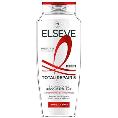 L'Oreal Paris L'Oréal Paris Wiederherstellendes Shampoo – repariert & stärkt die Fasern – für alle Arten von geschädigtem Haar – Angereichert mit Keramikreparaturkonzentrat – Elseve Total Repair 5-400 ml L'Oreal Paris L'Oréal Paris Wiederherstellendes Shampoo – repariert & stärkt die Fasern – für alle Arten von geschädigtem Haar – Angereichert mit Keramikreparaturkonzentrat – Elseve Total Repair 5-400 ml