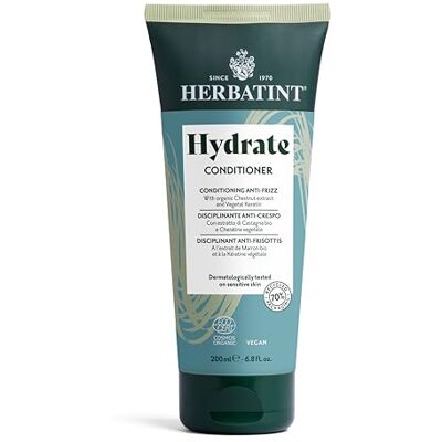 Herbatint Hydrate Conditioner, Bio-Hydrierender Pflegebalsam – 200 ml Für trockenes, dehydriertes und krauses Haar, für empfindliche Haut, 99% natürliche Inhaltsstoffe, mit pflanzlichem Keratin Herbatint Hydrate Conditioner, Bio-Hydrierender Pflegebalsam – 200 ml Für trockenes, dehydriertes und krauses Haar, für empfindliche Haut, 99% natürliche Inhaltsstoffe, mit pflanzlichem Keratin