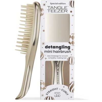 Tangle Teezer The Ultimate Detangler Chrome Mini-Haarbürste Glattes bis lockiges Haar Entwirrbürste Zweistufige Borsten reduzieren Haarbruch Champagner-Gold Nasses & trockenes Haar Tangle Teezer The Ultimate Detangler Chrome Mini-Haarbürste Glattes bis lockiges Haar Entwirrbürste Zweistufige Borsten reduzieren Haarbruch Champagner-Gold Nasses & trockenes Haar