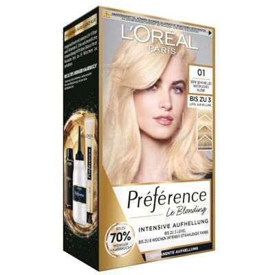 L’Oréal Paris Blonde Collection Préférence Le Blonding 01 Sehr Hell Natürliche Blond - Haarfarbe L’Oréal Paris Blonde Collection Préférence Le Blonding 01 Sehr Hell Natürliche Blond - Haarfarbe