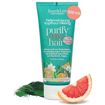 Jean & Len Kopfhaut Peeling Pink Grapefruit & Spirulina, vegan, 200 ml Mit Apfelessig & Niacinamiden, sanftes Scalp Scrub gegen Stylingrückstände, schützt vor Haarbruch, ohne Silikone & Parabene Jean & Len Kopfhaut Peeling Pink Grapefruit & Spirulina, vegan, 200 ml Mit Apfelessig & Niacinamiden, sanftes Scalp Scrub gegen Stylingrückstände, schützt vor Haarbruch, ohne Silikone & Parabene
