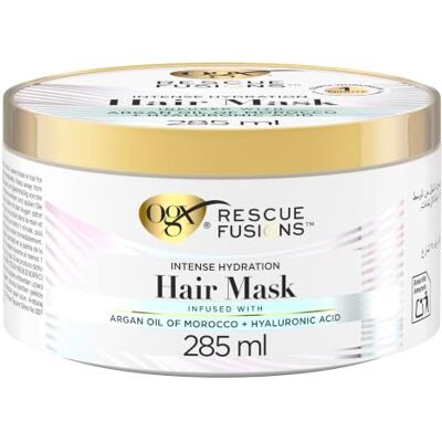 OGX Rescue Fusions Intensive Hydration Recovery Haarmaske mit Arganöl und Hyaluronsäure für Tiefenpflege und Reparatur von trockenem, brüchigem Haar 200 ml OGX Rescue Fusions Intensive Hydration Recovery Haarmaske mit Arganöl und Hyaluronsäure für Tiefenpflege und Reparatur von trockenem, brüchigem Haar 200 ml