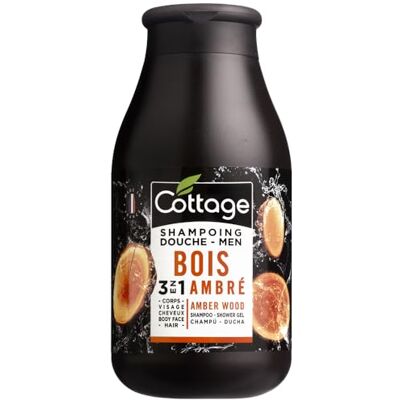 Cottage 3-in-1-Dusch-Shampoo für Herren, Bernsteinholz, 250 ml, hergestellt in Frankreich Cottage 3-in-1-Dusch-Shampoo für Herren, Bernsteinholz, 250 ml, hergestellt in Frankreich