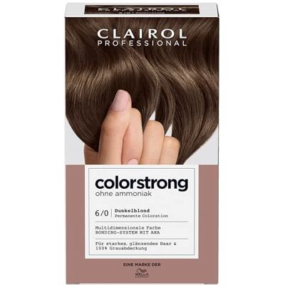 Clairol PROFESSIONAL colorstrong dauerhafte, multidimensionale Haarfarbe ohne Ammoniak mit stärkendem AHA-Bonding-System 6/0 Dunkelblond Clairol PROFESSIONAL colorstrong dauerhafte, multidimensionale Haarfarbe ohne Ammoniak mit stärkendem AHA-Bonding-System 6/0 Dunkelblond