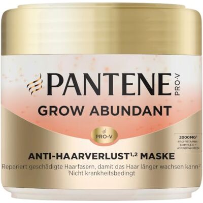 Pantene Pro-V Grow Abundant Anti-Haarverlust Haarmaske 300ml macht Dein Trockenes, Geschädigtes Haar Länger und 10x Stärker* mit 2000mg Provitaminkomplex Pantene Pro-V Grow Abundant Anti-Haarverlust Haarmaske 300ml macht Dein Trockenes, Geschädigtes Haar Länger und 10x Stärker* mit 2000mg Provitaminkomplex